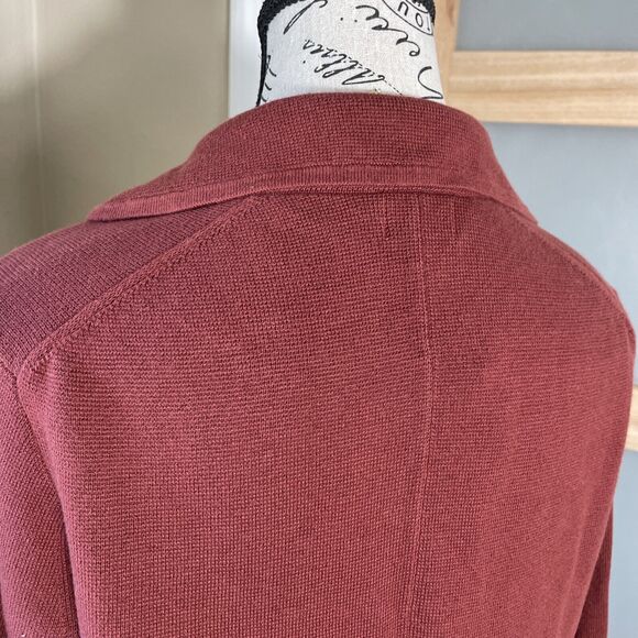 J. Crew Womens Sweater Cardigan XS Juliette Collarless Knit Burgundy Red - Picture 6 of 9